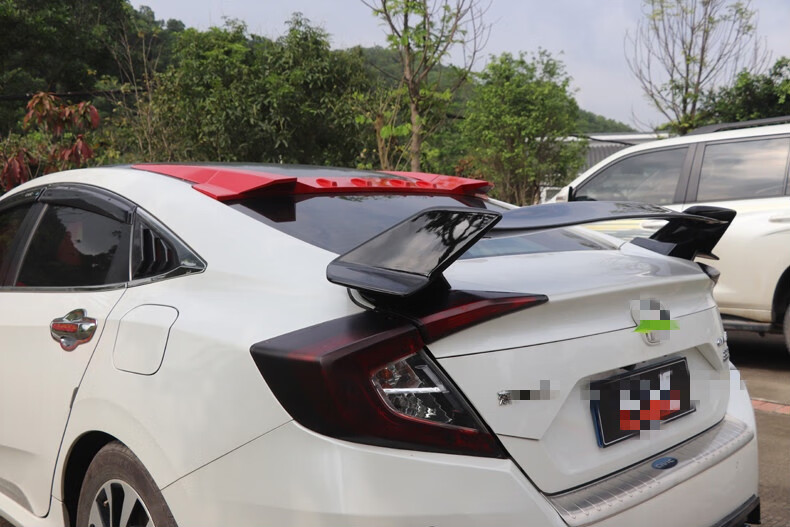 适用于16-21十代思域tr尾翼typer顶翼改装新思域定风翼跑车翼免打孔欧