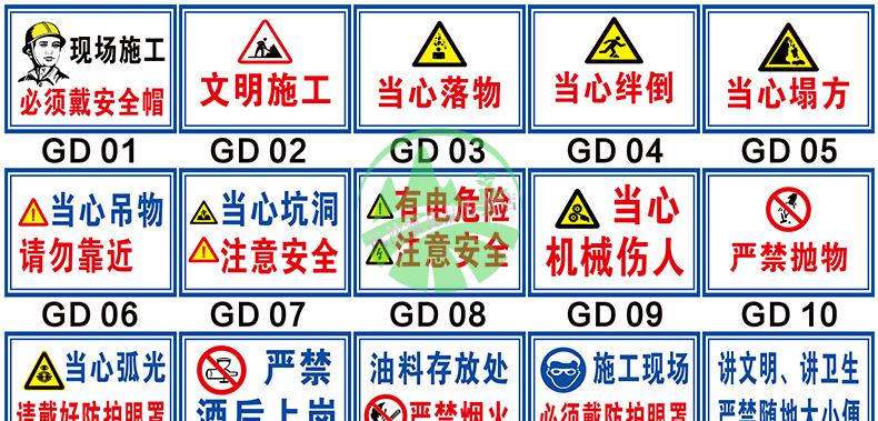 建築工地工程施工消防標識牌警示牌標誌牌文明施工現場指示牌機械危險