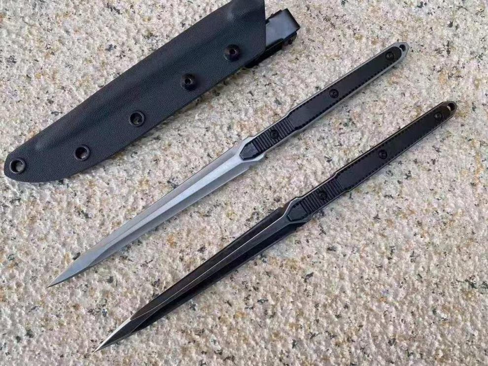 三菱刺军hn9一体钢小直刀夜行防身手刺防卫小刀随身便携茶刀茶针破冰