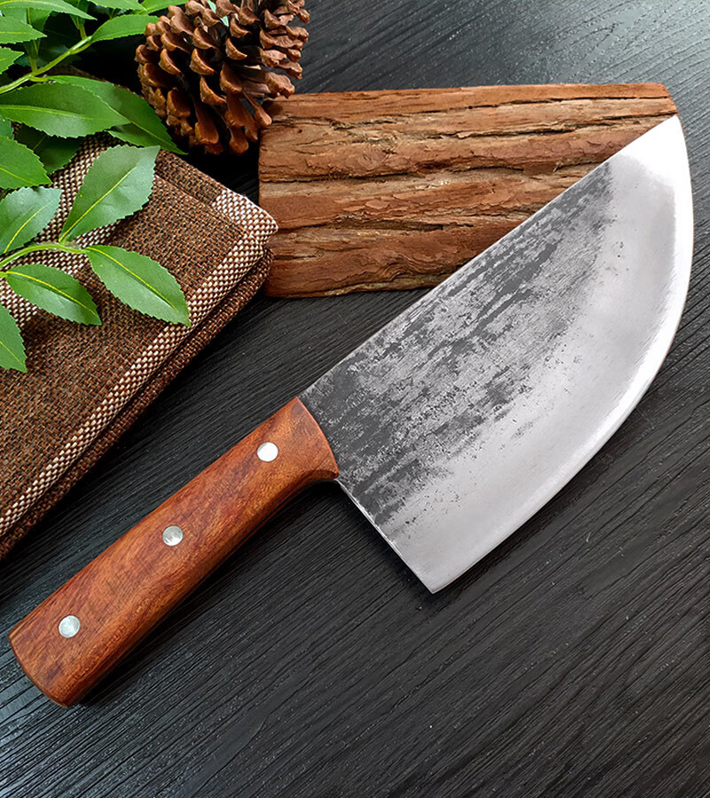 弹簧钢猪肉刀屠宰刀手工锻打分割肉刀剔骨杀猪加厚斩切刀刀 锻打猪肉