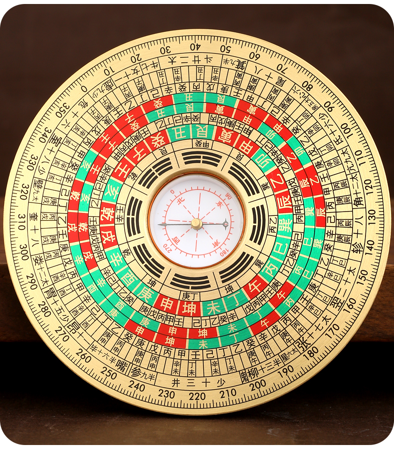 罗盘高精度专业纯铜实心三元三合综合小指南针随身电子激光盘55cm雕刻