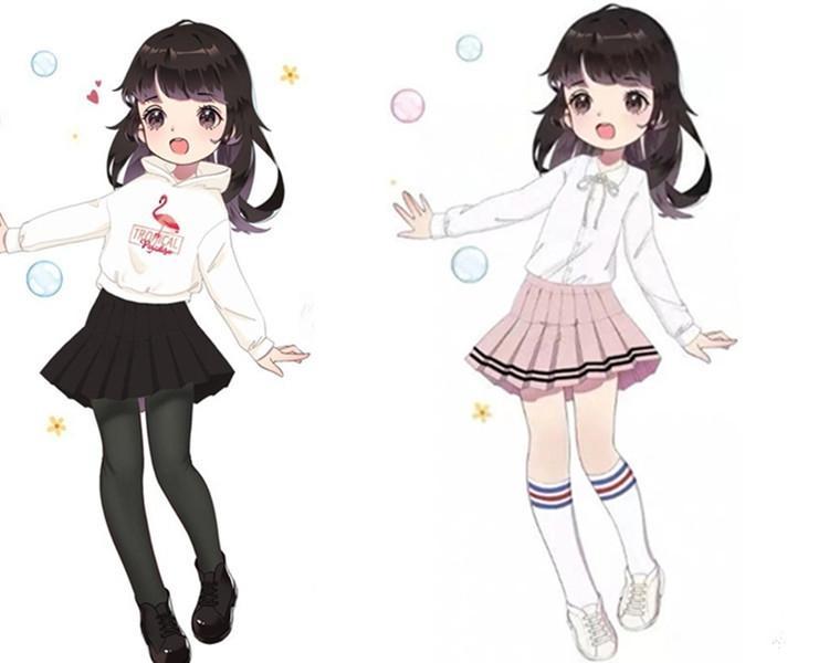 百褶裙中大女孩学院风新款春夏学生短裙装夏季半身裙ypx 白色条纹边