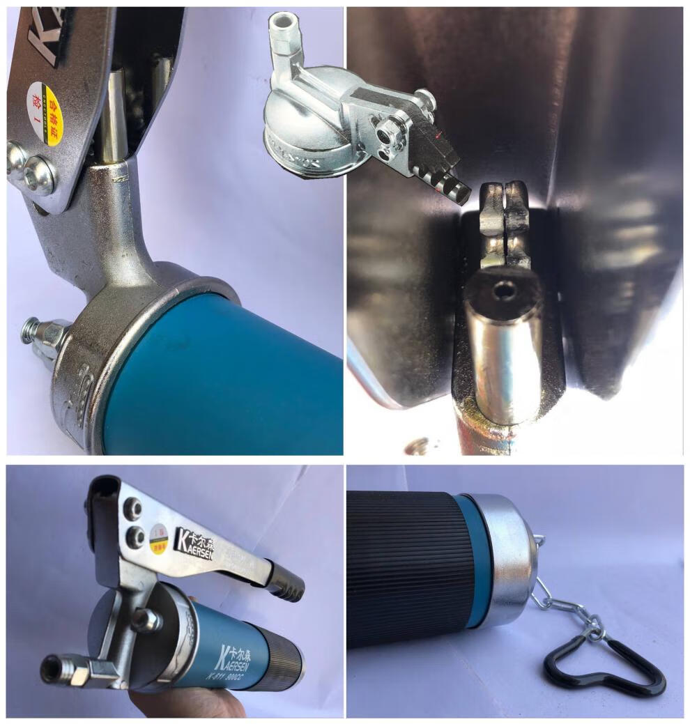 拉链式毛毛虫黄油弹管黄油手动高压铲车装载机黄油枪 黑色双杠双压