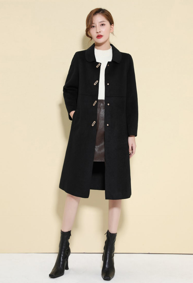 中老年人女装双面绒毛呢子大风衣外套女中长款女2022新款韩版气质春秋