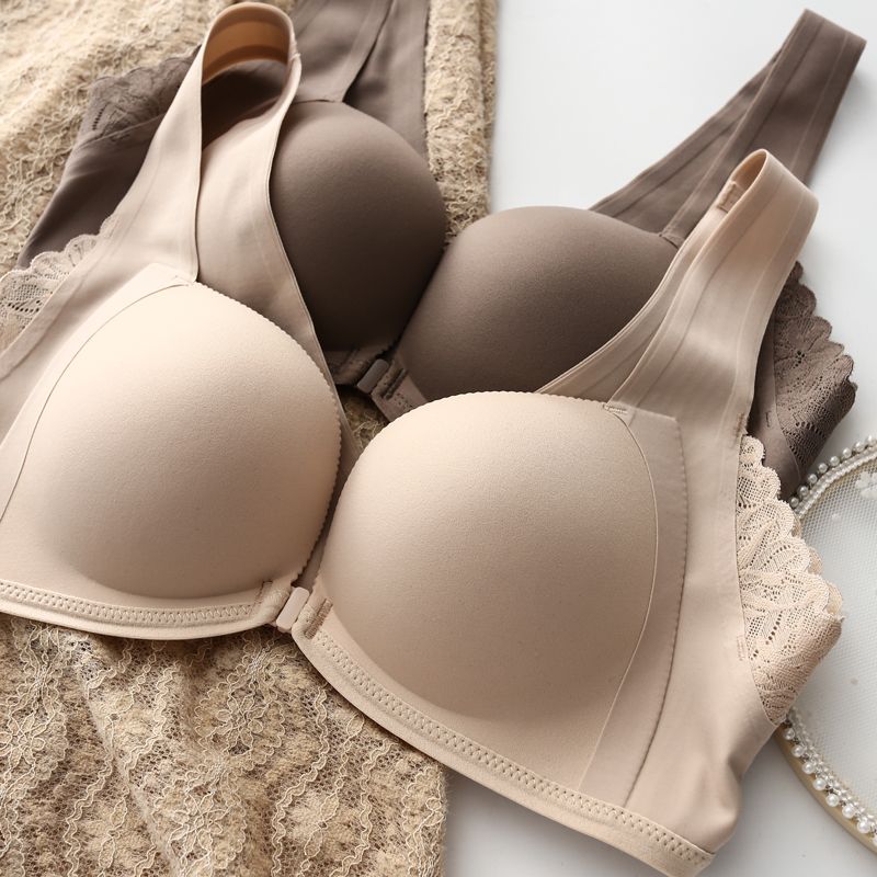 前开口文胸聚拢棉前扣内衣女小胸聚拢收副乳防下垂调