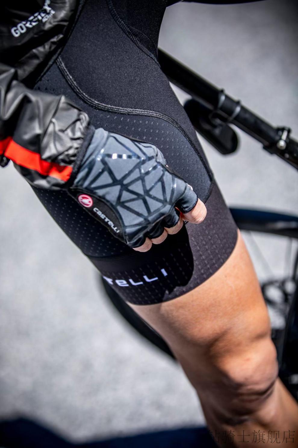 意大利蝎子 icon race夏季骑行短指手套轻量cds阻尼 黑色 m【图片