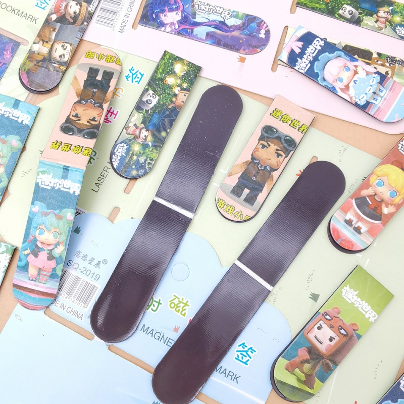泰裕莱迷你世界周边磁性书签男女简约文艺卡通动漫游戏双面吸磁铁书签