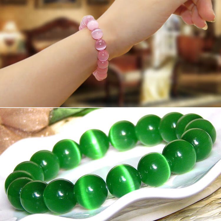 夜明珠手串 夜光石手链男女发光首饰sn0889 荧光石绿光12mm【图片