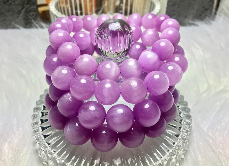 单圈猫眼石手串女薰衣草紫色水晶实用紫粉锂辉石送人天然紫锂辉手链