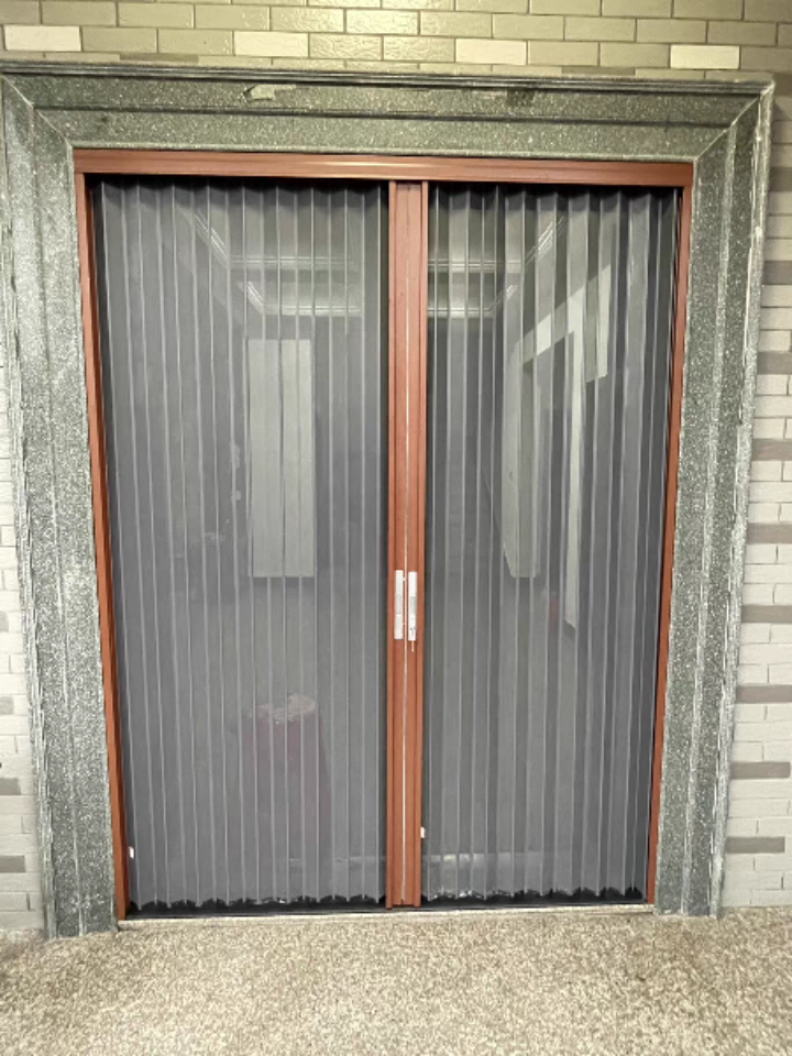 门金刚网隐形折叠带锁纱门风琴式伸缩防盗防蚊防鼠铝合金推拉纱窗门低