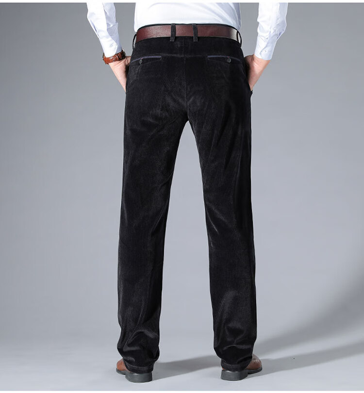卡帝乐鳄鱼轻奢高档男装加厚冬灯芯绒男裤男士粗条绒宽松长裤子高腰深
