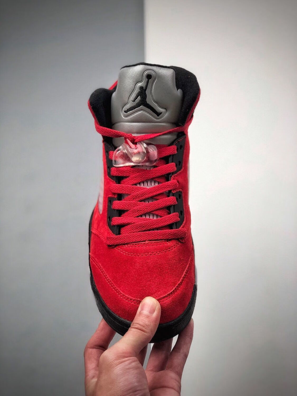 jordan 5 黑红 愤怒的公牛 莆田后跟气垫潮流复古休闲篮球 aj5黑红