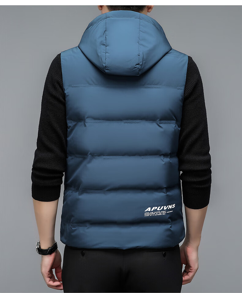 蒙口轻奢品牌男装轻薄羽绒马甲男士秋冬季外穿连帽外套坎肩无袖羽绒服