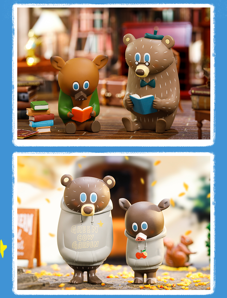 小川耕平 green cow garden迷你小猪小熊系列小川耕平盲盒确认款 读书