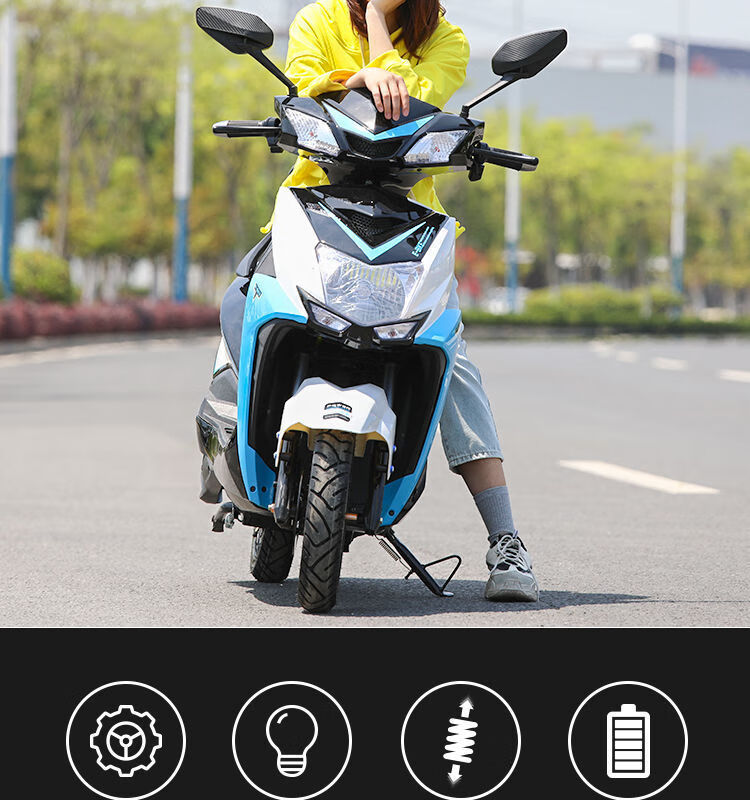 车成人72v大功率轻便电动摩托车60v脚踏双人电瓶车 工厂直发(铃木红)