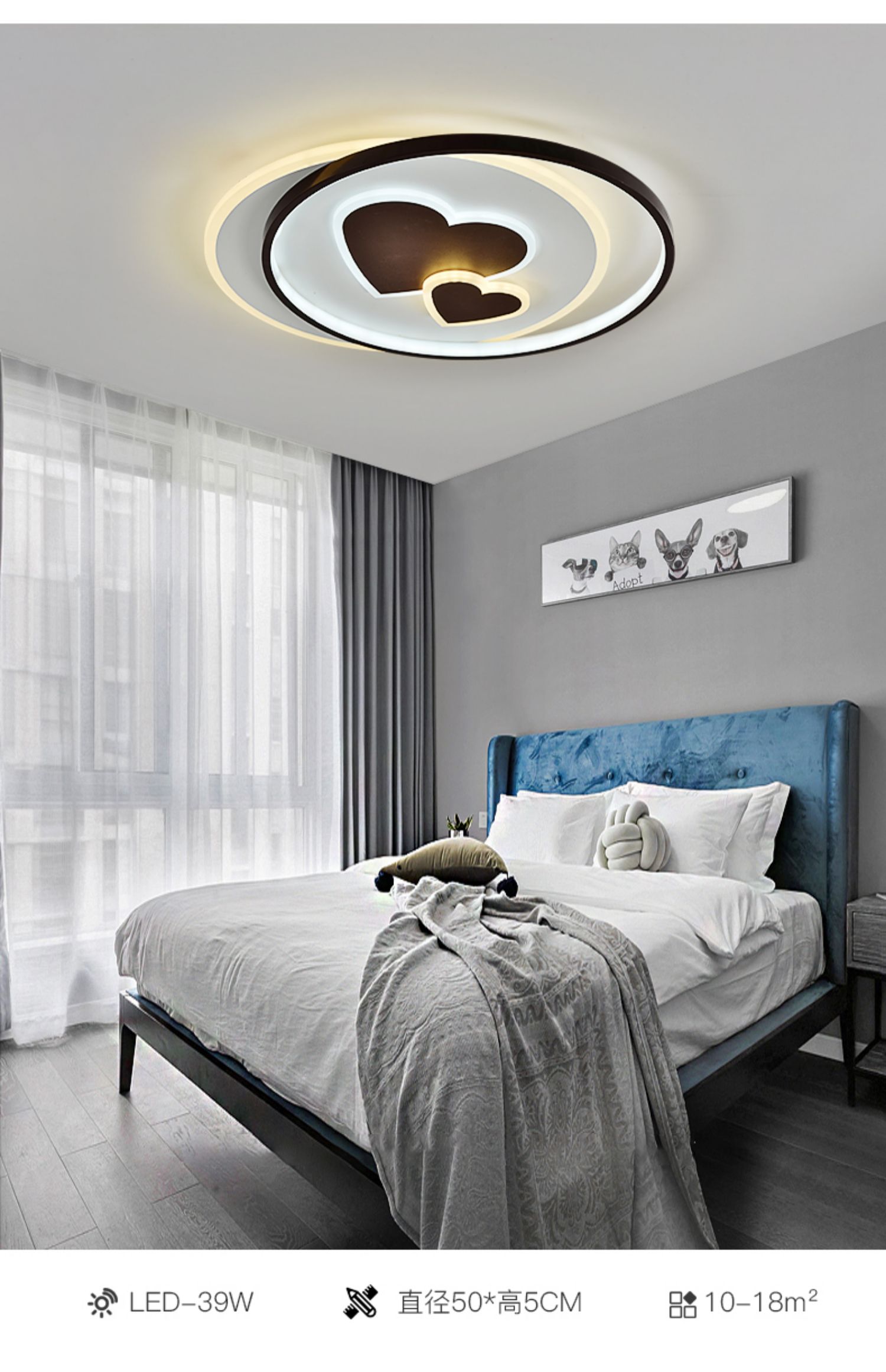 四朵云主卧室灯创意吸顶灯简约现代浪漫温馨房间led灯具餐厅灯饰客厅
