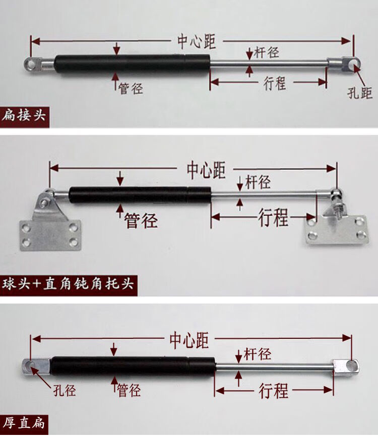 栗古适用于小型液压杆床用气弹簧橱柜支撑杆汽车后备箱液压杆可控式