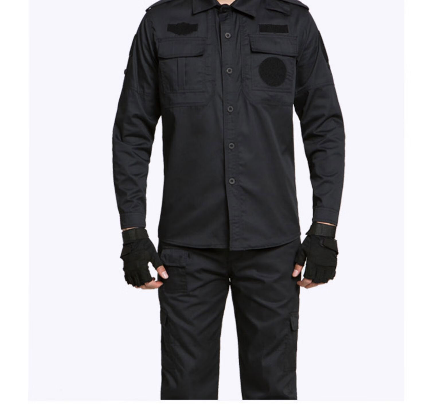 保安工作服套装春夏季黑色长袖安保制服作战训练物业巡逻执勤服装春秋