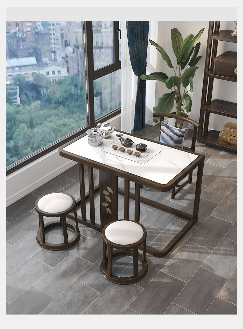 小型茶桌 客厅椅组合小型新中式茶桌家用小茶台现代简约实木小茶桌