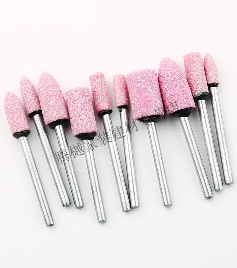 火石仔小电磨砂轮磨头电钻电动打磨头电磨头圆形小型打磨抛光套装 红