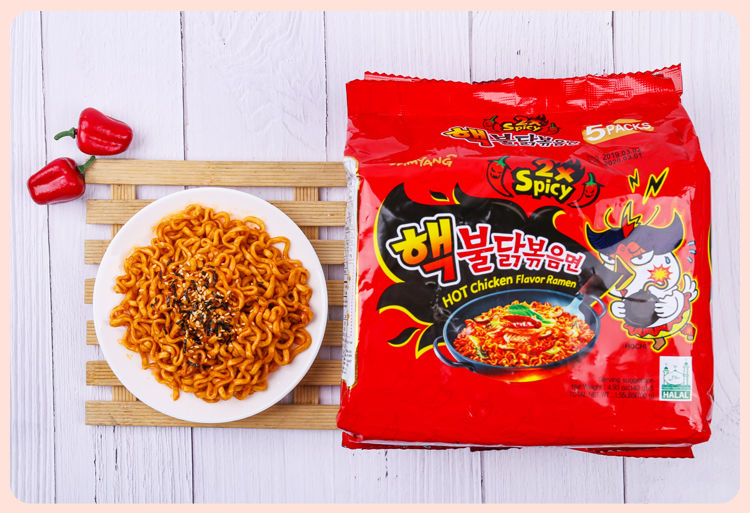 韩国进口超辣火鸡面 双倍辣火鸡面140g*40袋整箱干拌面速食面 【超辣