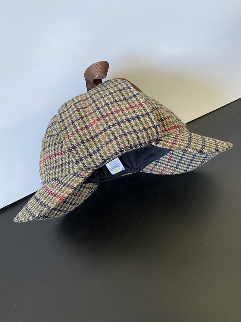 固质服饰配件 猎鹿帽日单福尔摩斯帽秋冬保暖贝雷帽护耳猎鹿帽双帽檐