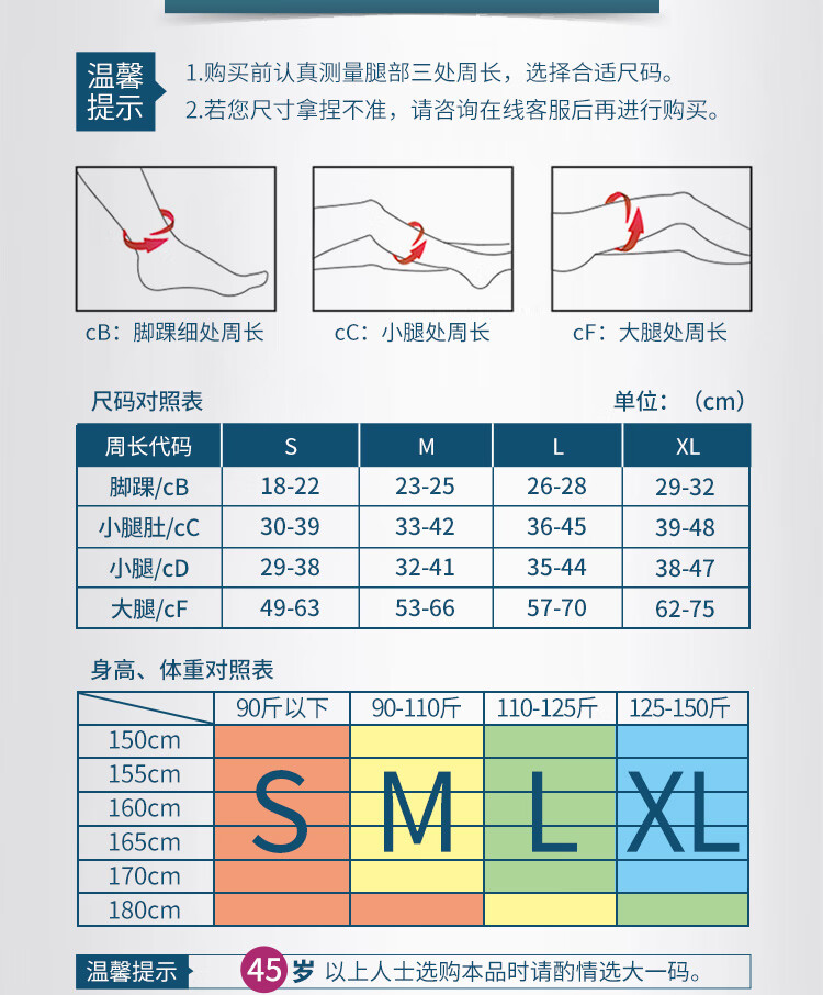 静脉曲张弹力裤袜女弹力袜孕妇款型医用防血栓筋脉曲小腿三级黑色中筒