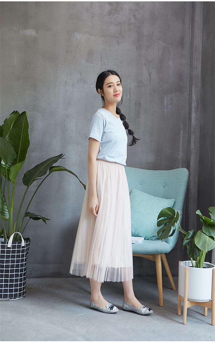 春季少女学生纱纱裙中长款网沙半身裙子网纱半截裙2020中长裙沙沙下