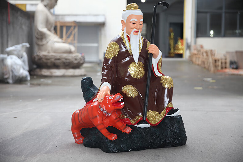 元承皇 供奉寺庙山神爷神像 大型山王菩萨 骑虎山神土地树脂玻璃钢