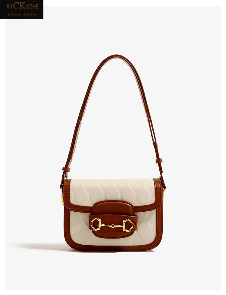 ri ck szhe轻奢侈品牌女包小众轻奢真皮马鞍包夏季小包包腋下单肩斜挎