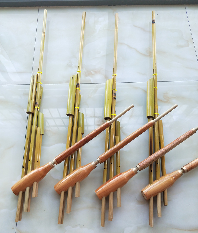 民族乐器芦笙云南贵州苗族手工竹制大小号六管六音芦笙 中号无声道具