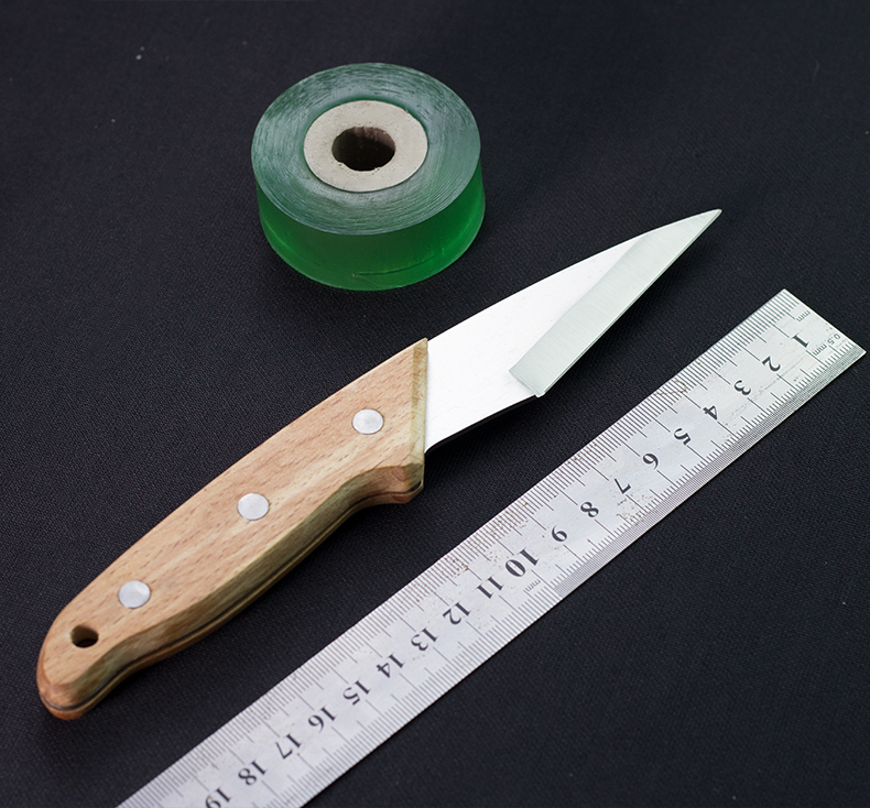 果树嫁接刀片手工园艺花苗木折叠器接树双刃方块芽接刀flh红柄可折叠