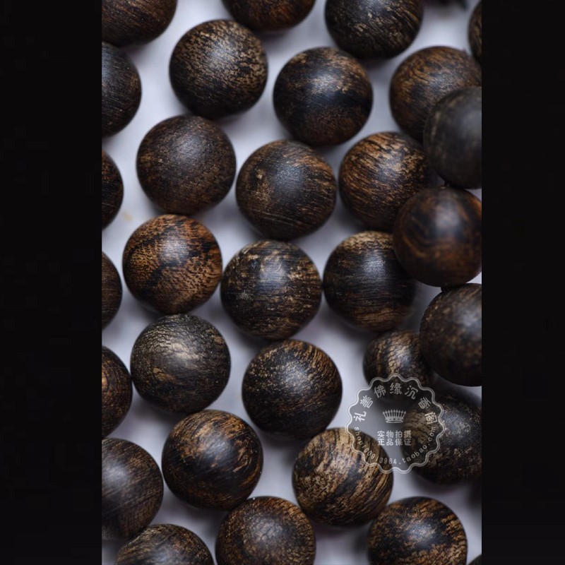 越南芽庄天然沉水老料黑奇楠沉香手串手链佛珠678mm108颗7mm108颗