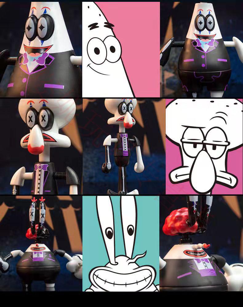 潮升动漫海绵宝宝哥特小丑系列盲盒潮玩卡通公仔摆件派大星玩具送男孩