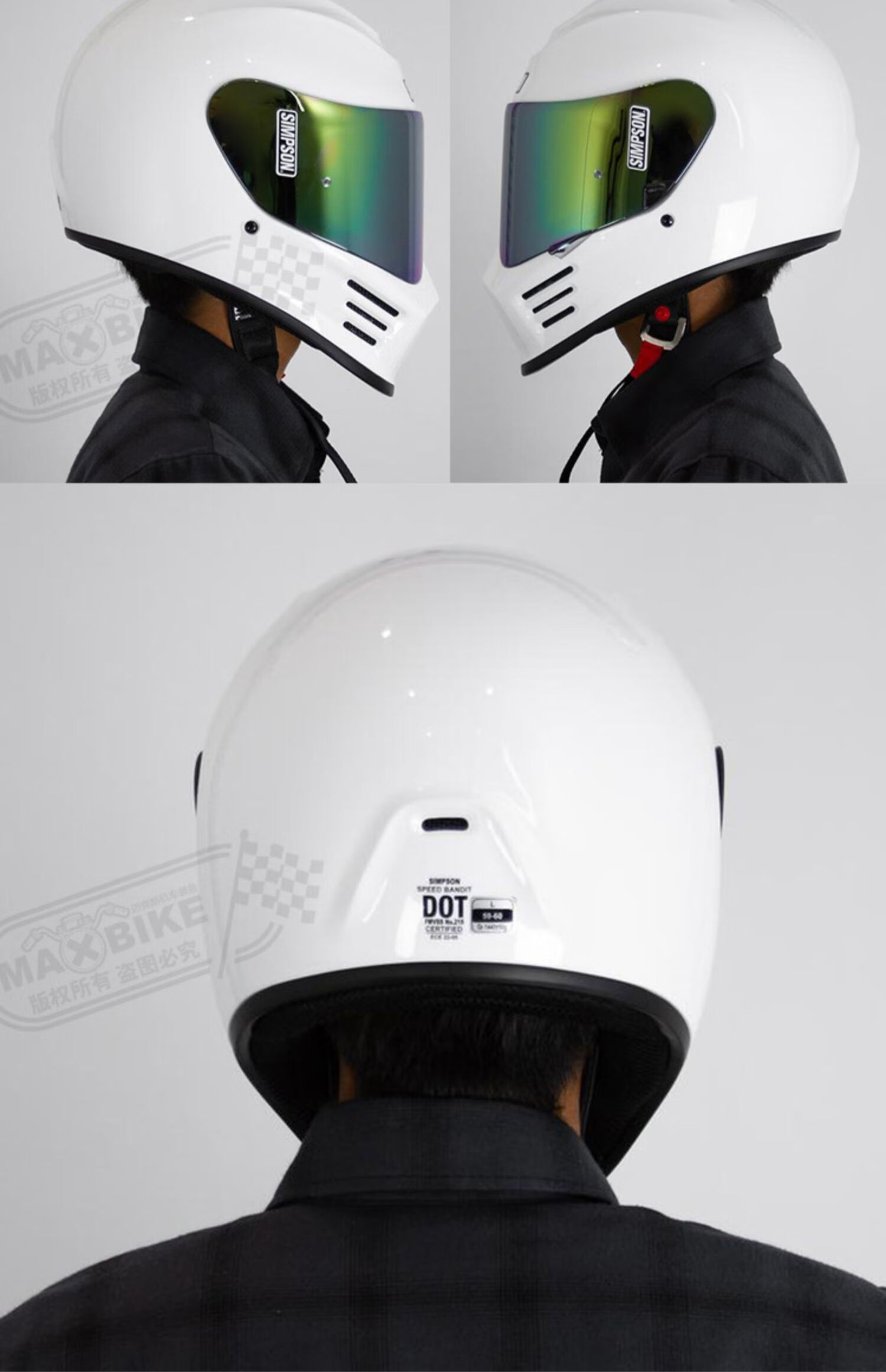 辛普森speedbandit极速摩托机车复古头盔哈雷四季全盔speedbandit哑光