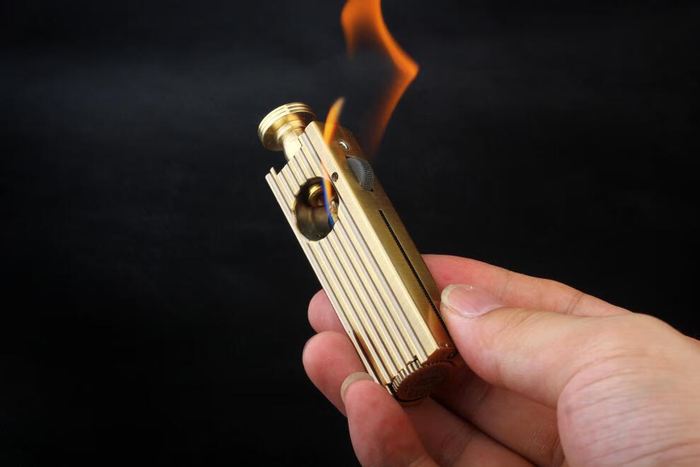 lism煤油打火机防风纯铜战壕老式复古男友老公砂轮火石滑轮创意个性