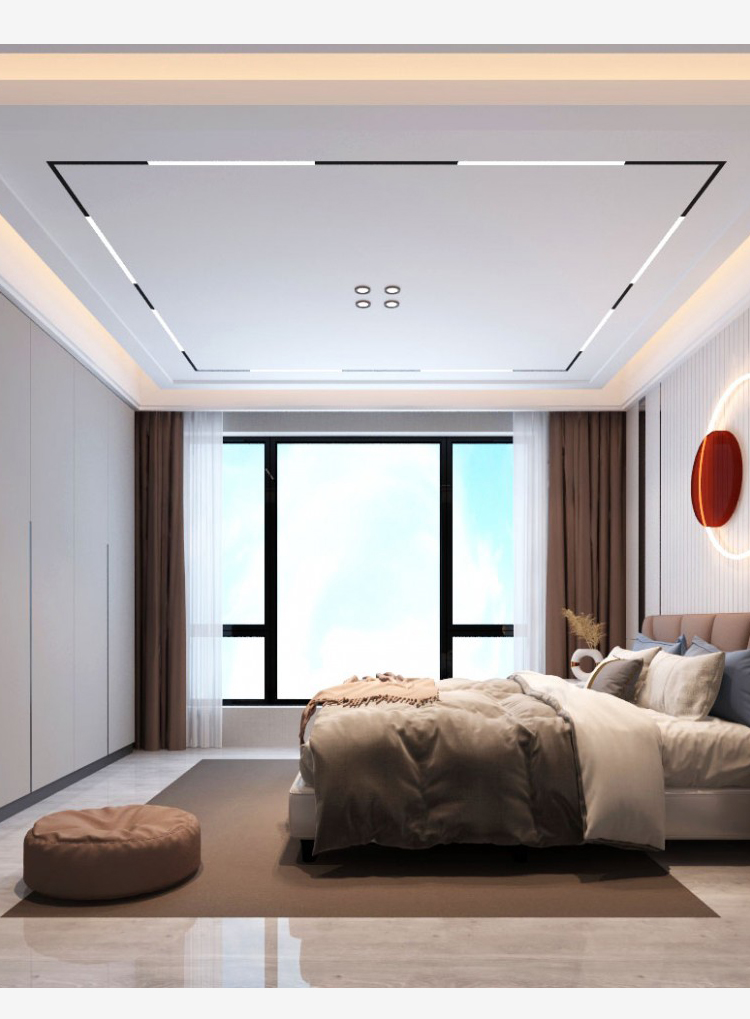 磁吸轨道灯暗转明装嵌入式led家用客厅泛光灯折叠射灯无主灯照明 输出