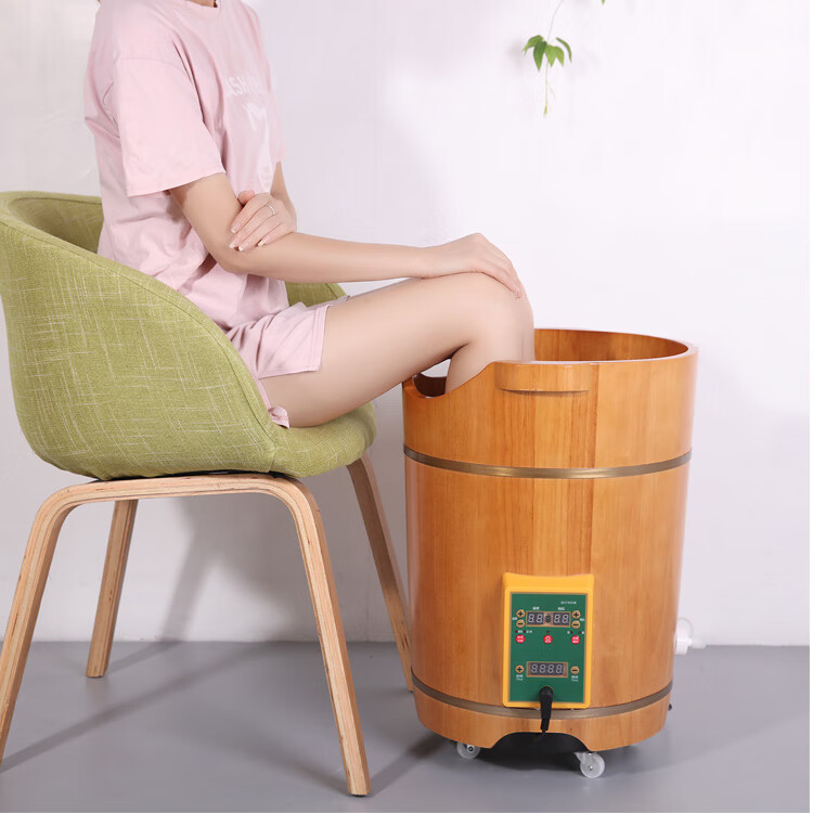 插电泡脚桶木桶加热恒温家用木质洗脚盆泡脚木盆足疗泡脚带电的盖yjm