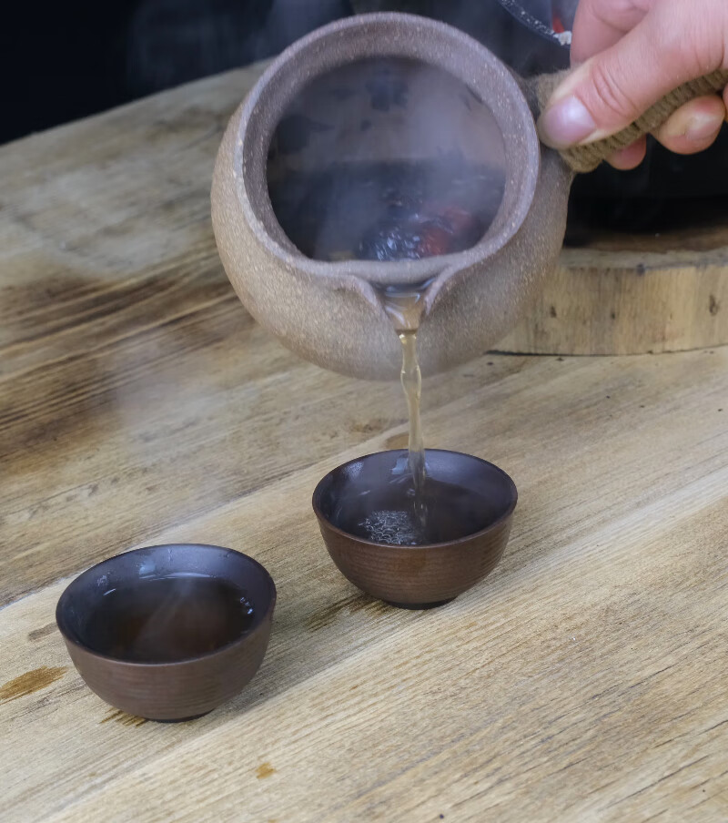 烤茶土陶罐 云南粗陶烤茶罐火塘炭火炉煮茶壶侧把土陶罐甘肃罐罐茶烤
