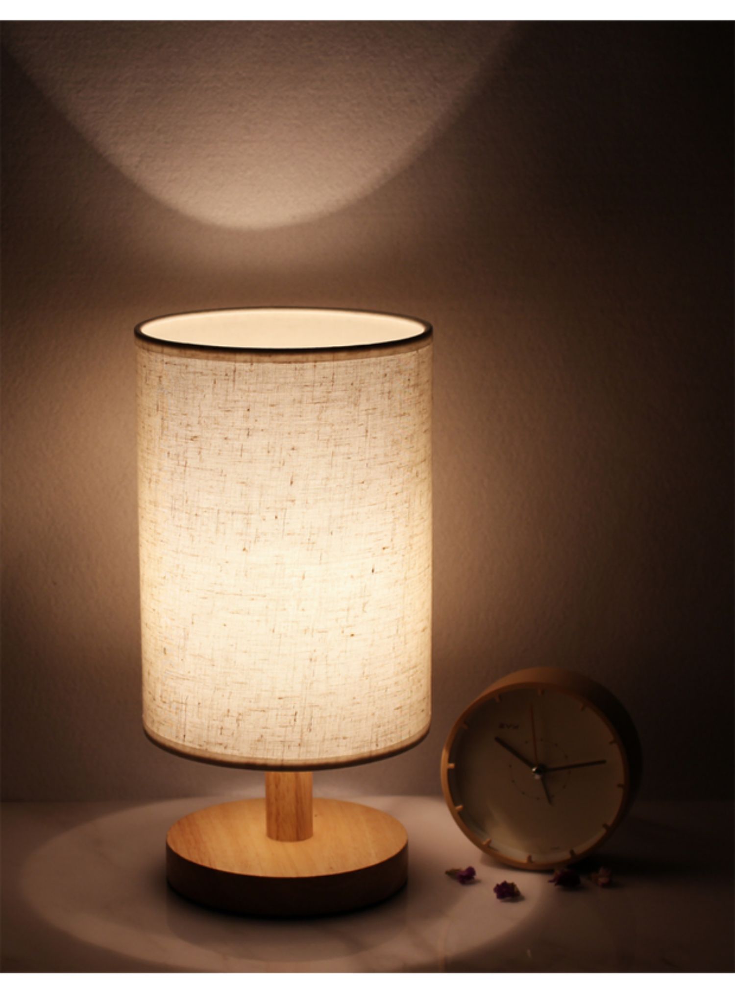 简约现代北欧ins少女暖光喂奶卧室床头台灯木调光遥控文艺小夜灯yj5