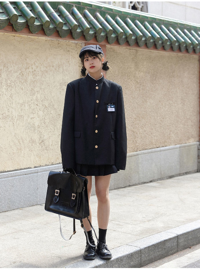 中山装中华立领男青年日系制服热血高校jk校服中山装西装dk外套男女