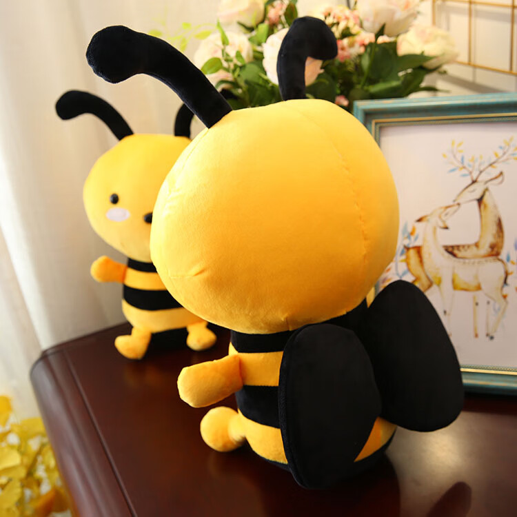 卡通可爱布娃娃萌趣睡觉抱枕儿童安抚玩偶生日礼物女孩 小蜜蜂公仔 40