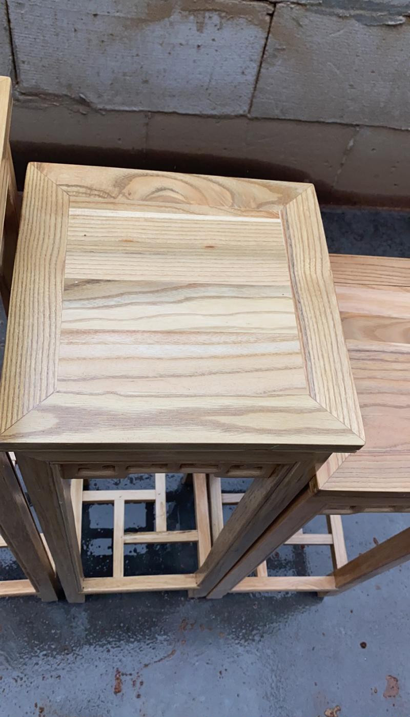 北方榆木花架原木色花盆架中式花几实木明清盆景客厅室内茶楼花架3030