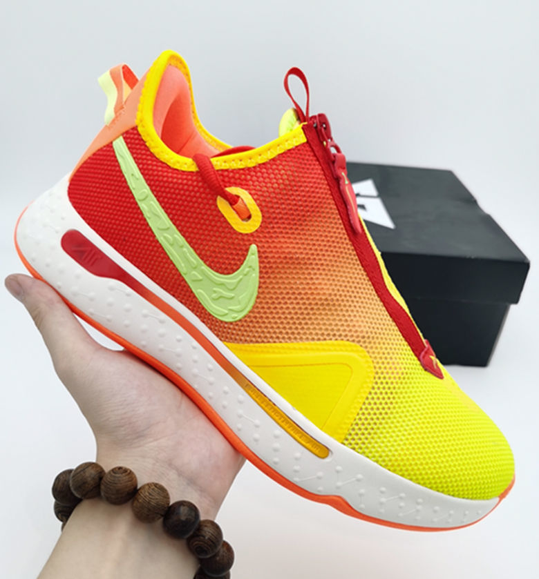 pg4篮球鞋保罗乔治4代全掌气垫实战耐磨透气运动鞋男泡椒佳得乐橙