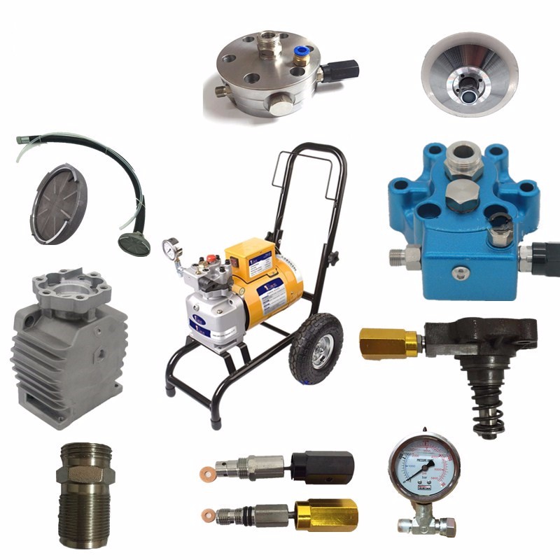 高压无气喷涂机配件大全980990隔膜机乳胶漆喷涂机泵体总成大全 油箱