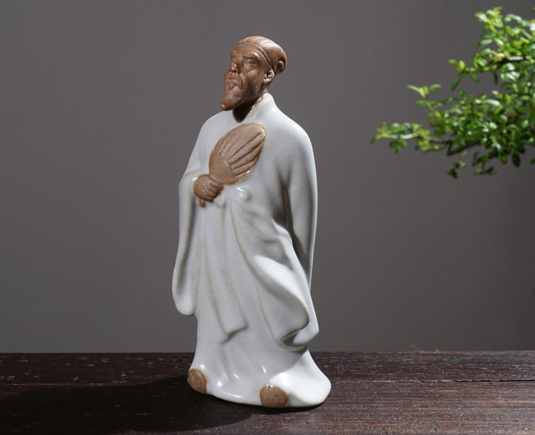 天南兄弟盆景假山摆件陶瓷小人物老翁下棋翁弹琴吹笛配件上水石吸水石