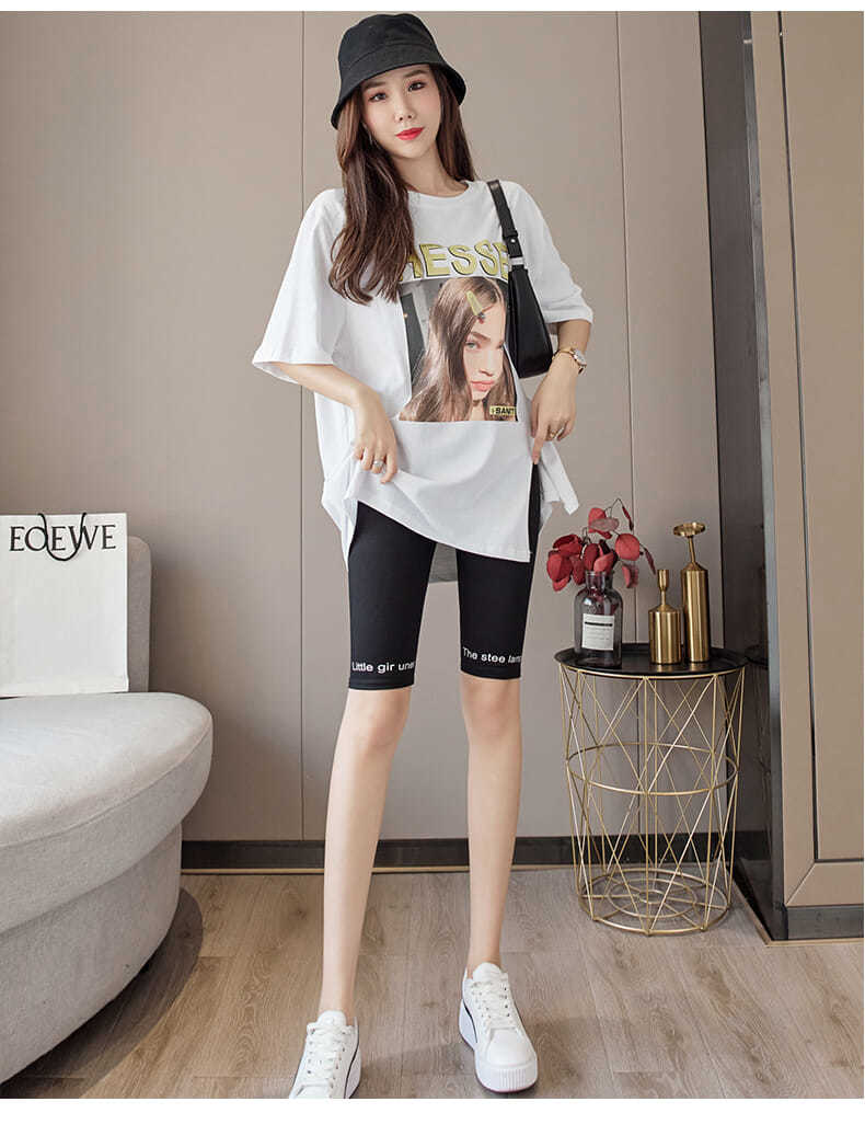 液体裤健身瑜伽运动裤弹力高腰骑行中裤实惠冰丝2条装黑色l码80125斤