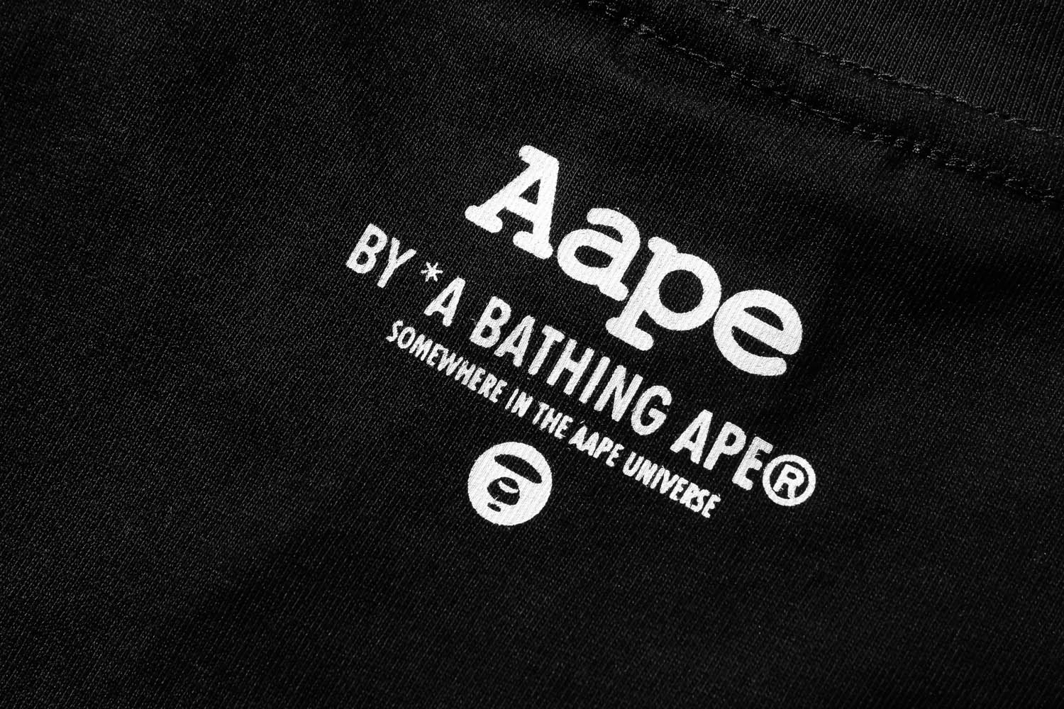 bape官方联名aape潮牌短袖圆领纯棉t恤余文乐春季迷彩字母印花男女