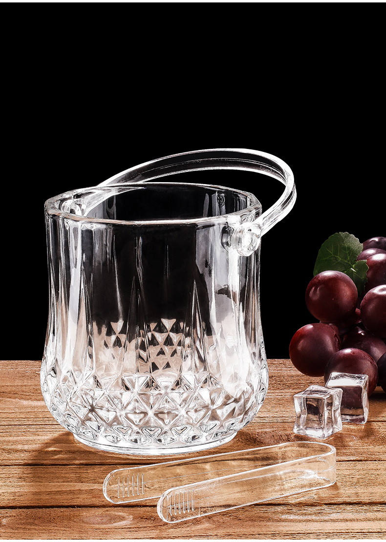 提手保冷红酒啤酒ktv酒吧商用大小号欧式冰块桶香槟桶z石冰桶玻璃冰夹