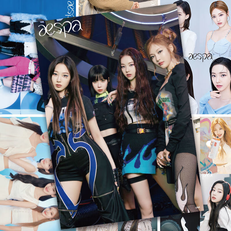 aespa海报winter柳智敏宁艺卓韩国ai女团新专辑房间宿舍墙贴纸玫瑰ae